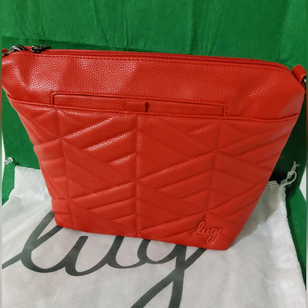Lug Flare XL Vegan Crossbody Bag, Poppy Red